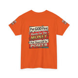 Put GOD First Hustle For The MONEY Tee - Faith & Motivation Graphic T-Shirt