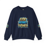 God Money Power Crewneck Sweatshirt — Bold Faith & Hustle Graphic Pullover