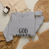 Crewneck Sweatshirt — "GOD MONEY POWER" Bold Typography Pullover