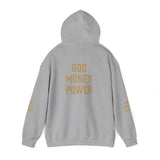 God Money Power Hoodie — Graphic Religious Statement Sweatshirt
