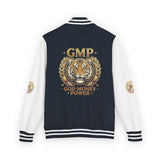 Tiger Crest Letterman Jacket — GMP "Good Money Power" Red & White Varsity