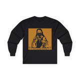 Long Sleeve Tee — 'God Money Power' Masked Saint Graphic