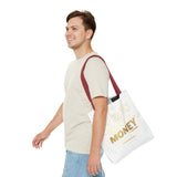 Inspirational Faith Tote Bag — "Put God First, Hustle for the Money" All-Over Print