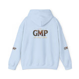 GMP Logo Hoodie — Classic White Pullover with Subtle Gold Accent