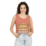 God Money Power Tank Top — Bold Gold Faith & Hustle Graphic