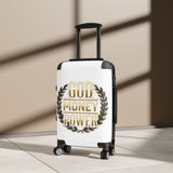Hard-shell Carry-On Suitcase — "God Money Power" Laurel Design