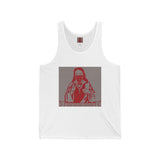 Religious Icon Tank Top - 'God Money Power' Red Graphic