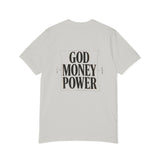 God Money Power T-Shirt — Bold Typography Faith & Hustle Tee