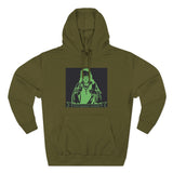 Religious Graphic Hoodie — 'God Money Power' Green Icon Print