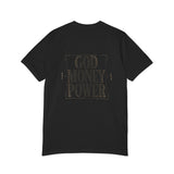 God Money Power T-Shirt — Bold Typography Faith & Hustle Tee