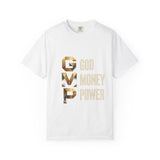 T-Shirt — GVMP Gold Graphic: "God Money Power" Statement Tee
