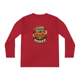Youth Long Sleeve Tee — 'God Money Power' Halloween Pumpkin Graphic