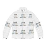God Money Puffer Jacket — All-Over Print Men's Winter Coat