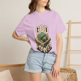 God Power T-Shirt — Faith Graphic Tee with Vintage Tank Illustration