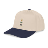 Mid Profile Baseball Cap — Minimalist Crown, Book & Sun Embroidery Cap