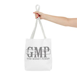 GMP "God Money Power" Printed Tote Bag — Faith & Finance Canvas Tote