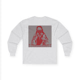 Long Sleeve Tee — 'God Money Power' Stenciled Icon Design
