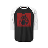 Raglan Shirt — 'Good Vibes Only' Red Jesus Graphic Baseball Tee