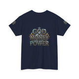 God Money Power Graphic Tee — Faith & Hustle Christian T-Shirt