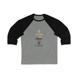 Baseball Tee — "God Money Power" Inspirational Baseball Tee (3/4 Sleeve)