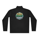 Quarter-Zip Pullover — "God Money Power" Graphic