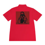 Men's Polo Shirt — 'God Money Power' Red Graphic Jesus Design