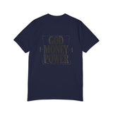God Money Power T-Shirt — Bold Typography Faith & Hustle Tee