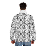 Men's Puffer Jacket — Vintage Test Pattern All-Over Print