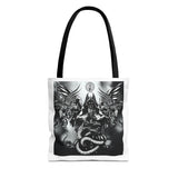 Angel Of Death Gothic Angel & Serpent Art Tote Bag – Dark Mystic Graphic Carryall