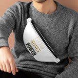 Fanny Pack — "God Money Power" White Statement Waist Bag