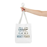 Money Power Tote Bag — 'GMP GOD' Metallic Typographic Canvas Tote