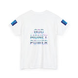 God Money Power Graphic Tee — Blue Urban Streetwear T-Shirt