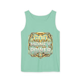 God Money Power Tank Top — Bold Gold Faith & Hustle Graphic