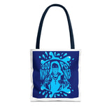 Blue 'God, Money, Power' Graphic Tote Bag – Spiritual Streetwear AOP