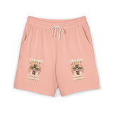 Vintage Neutral Fleece Sweat Shorts with Geometric Logo — Lightweight Casual Lounge Shorts