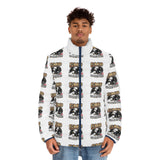 Men's Puffer Jacket — Vintage Motorcycle Club All-Over Print