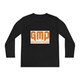 GMP "God Money Power" Youth Long Sleeve Tee - Orange Logo
