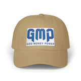 GMP "God Money Power" Embroidered Dad Cap - White Religious Baseball Hat