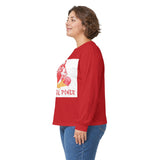 Long Sleeve Tee — "God Money Power" Graphic Boxing Buddha Design
