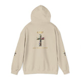 God Moves in Mysterious Ways Cross Hoodie — Floral Cross Religious Pullover