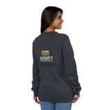 God Money Power Sweatshirt — Inspirational Graphic Raglan Crewneck