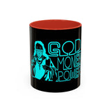 Coffee Mug — "God Money Power" Neon Nun Accent Ceramic Mug (11/15 oz)