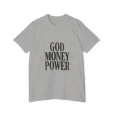 God Money Power T-Shirt — Bold Typography Faith & Hustle Tee