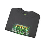 God Money Power Crewneck Sweatshirt — Bold Faith & Prosperity Graphic