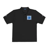 Embroidered Blue Floral Crest Polo Shirt
