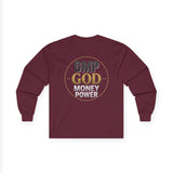 GMP GOD Money Power Long Sleeve Tee — Inspirational Faith & Wealth Shirt