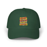 Dad Cap — GMP GOD MONEY POWER Embroidered White Baseball Hat