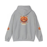Halloween Pumpkin Jack-O'-Lantern Hoodie — “God Money Power” Spooky Fall Pullover