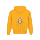 Youth Lion Crest Hoodie — GMP Gold Emblem Kids Pullover