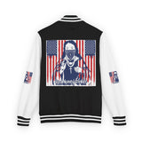 Letterman Jacket — Patriotic 'God Money Power' Graphic Varsity Jacket